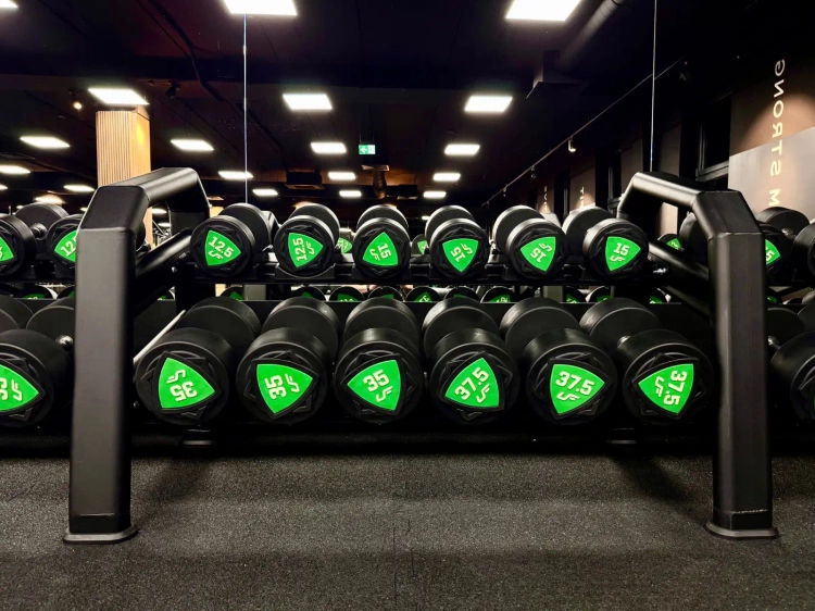 Zestaw hantli stałych poliuretanowych 1-10kg (skok co 1 kg) 110 kg -UpForm