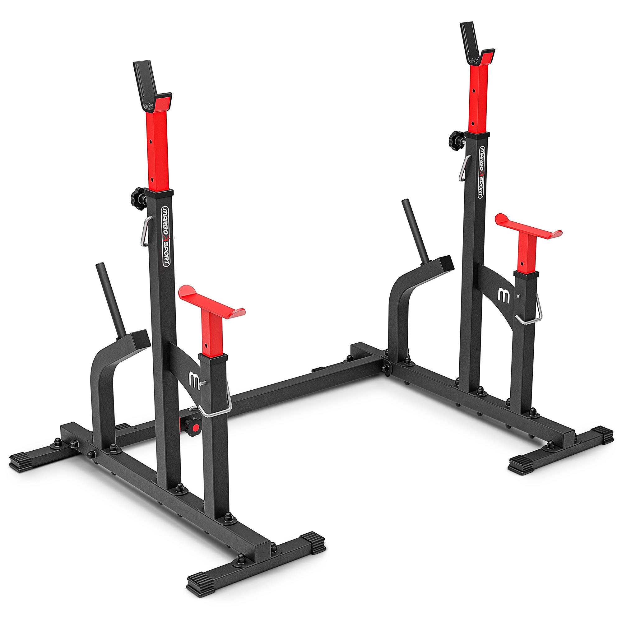Set MS5_161KG_KIER_G | bench MS-L101 + Squat and dip rack with spotter catchers MS-S104 + Scott bench MS-L107 + reinforced bars and rubberized weights set 83 kg - Marbo rubberized