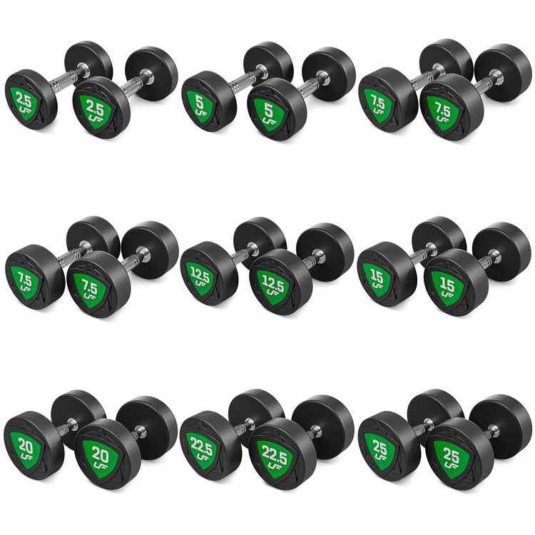 Zestaw hantli stałych poliuretanowych 2,5-25kg (skok co 2,5kg) 275kg – UpForm