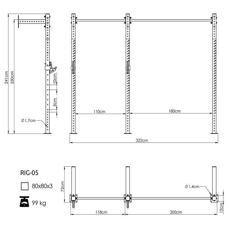 Klatka Power Cage PRO UFT-RIG-05 z akcesoriami - UpForm
