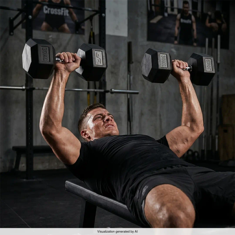 Hantla żeliwna gumowana HEX 25 kg - UpForm