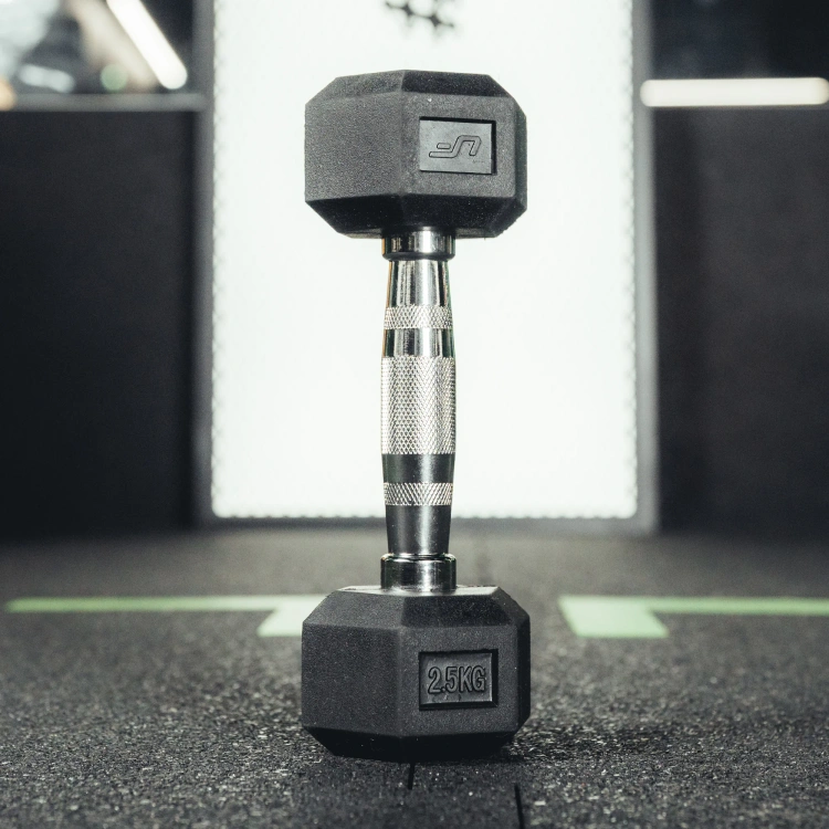 Hantla żeliwna gumowana HEX 2,5 kg - UpForm