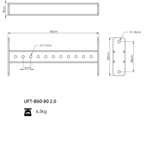 Belka łącząca z otworami 60 cm do klatek RIG PRO 80x80 - UpForm