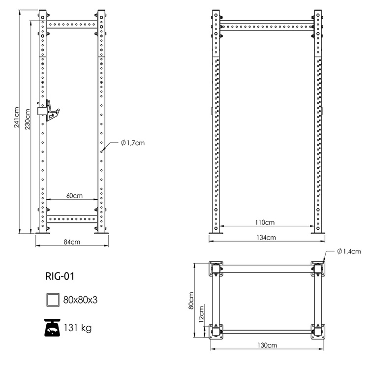 Klatka Power Cage PRO UFT-RIG-01 z akcesoriami - UpForm