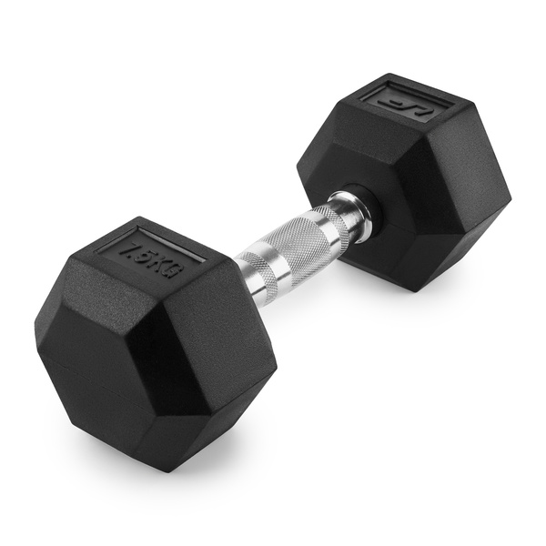 Hantla żeliwna gumowana HEX 7,5 kg - UpForm
