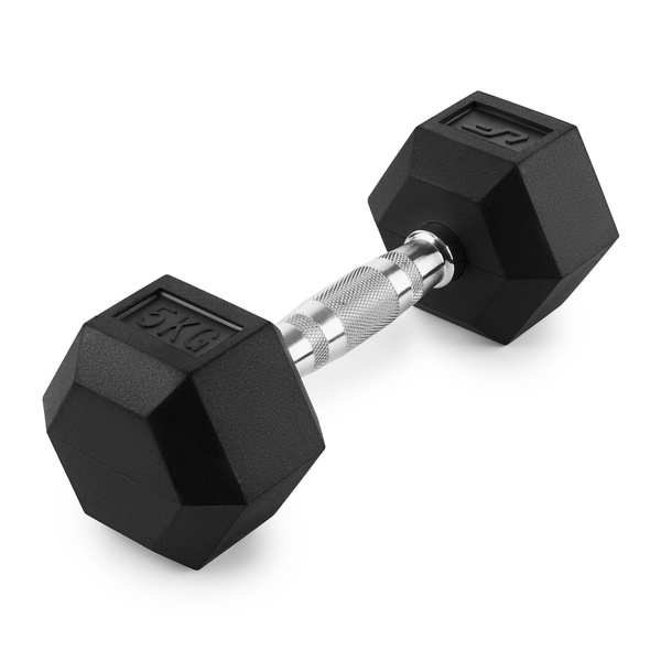 Hantla żeliwna gumowana HEX 5 kg - UpForm