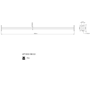 Drążek pojedynczy 33mm 180cm do klatek RIG PRO 80x80 - UpForm
