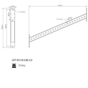 Belka skośna z otworami do klatek RIG PRO 80x80 - UpForm