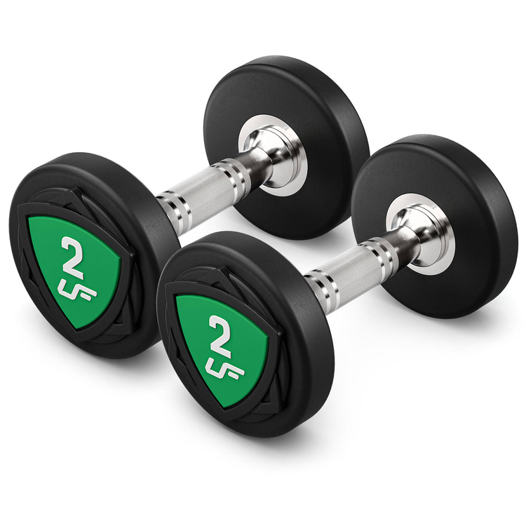 Zestaw hantli stałych poliuretanowych 1-10kg (skok co 1 kg) 110 kg ze stojakiem UR-S005 - UpForm