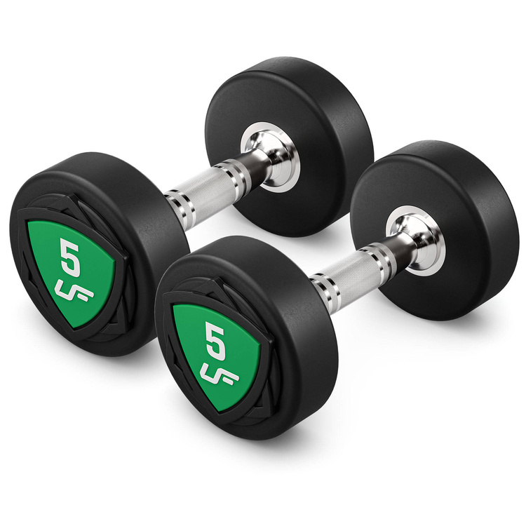 Zestaw hantli stałych poliuretanowych 1-10kg (skok co 1 kg) 110 kg ze stojakiem UR-S005 - UpForm