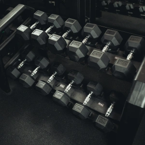 Hantla żeliwna gumowana HEX 30 kg - UpForm
