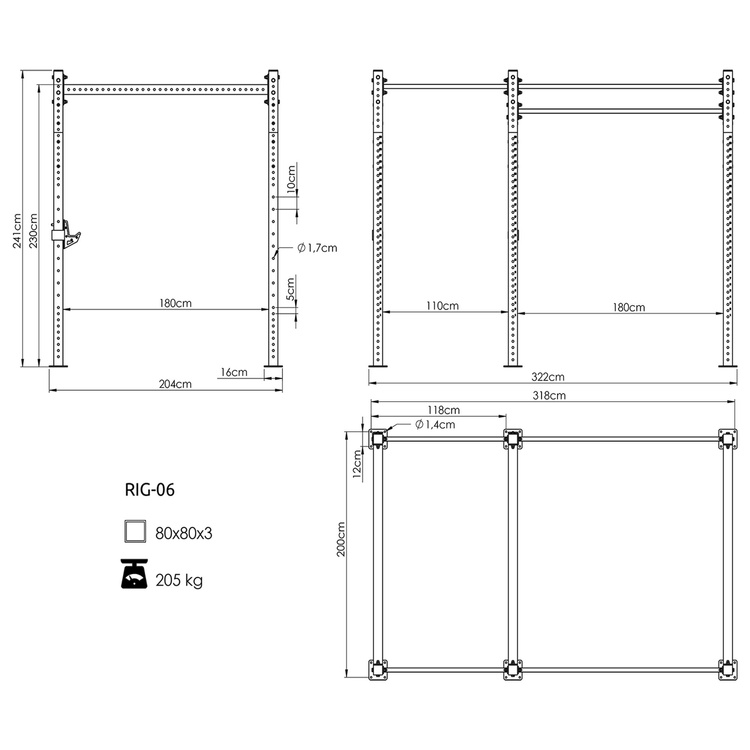 Klatka Power Cage PRO UFT-RIG-06 z akcesoriami - UpForm